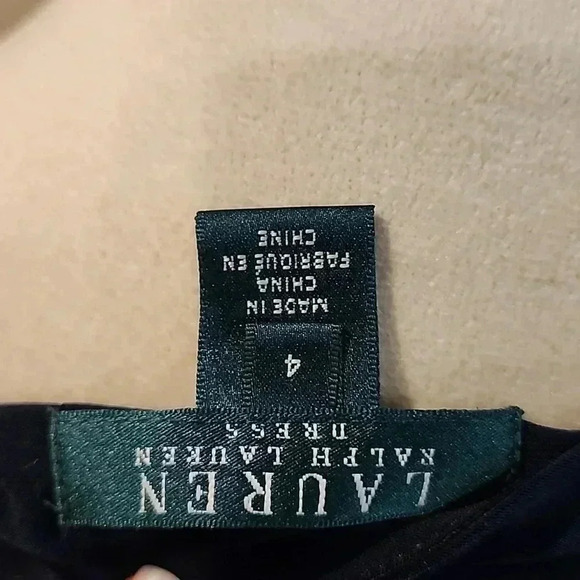 LAUREN RALPH LAUREN Womens 4 Navy, Faux Wrap Jersey 3/4-Sleeve dress 99D921 - Picture 4 of 4